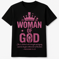 Pink glitter woman of God shirt